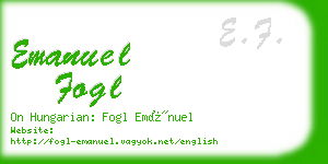 emanuel fogl business card